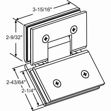 Strybuc Glass-to-Glass Hinge 22-247BCH